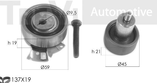 TREVI AUTOMOTIVE Zobsiksnas komplekts KD1354